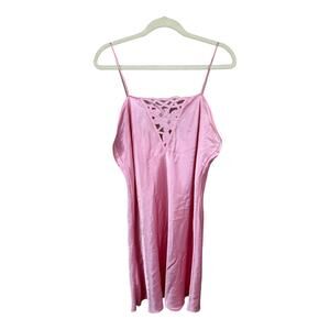 VTG Carole M. Studio Nightgown Large Pink Satin Cutout Lingerie Barbie Slip